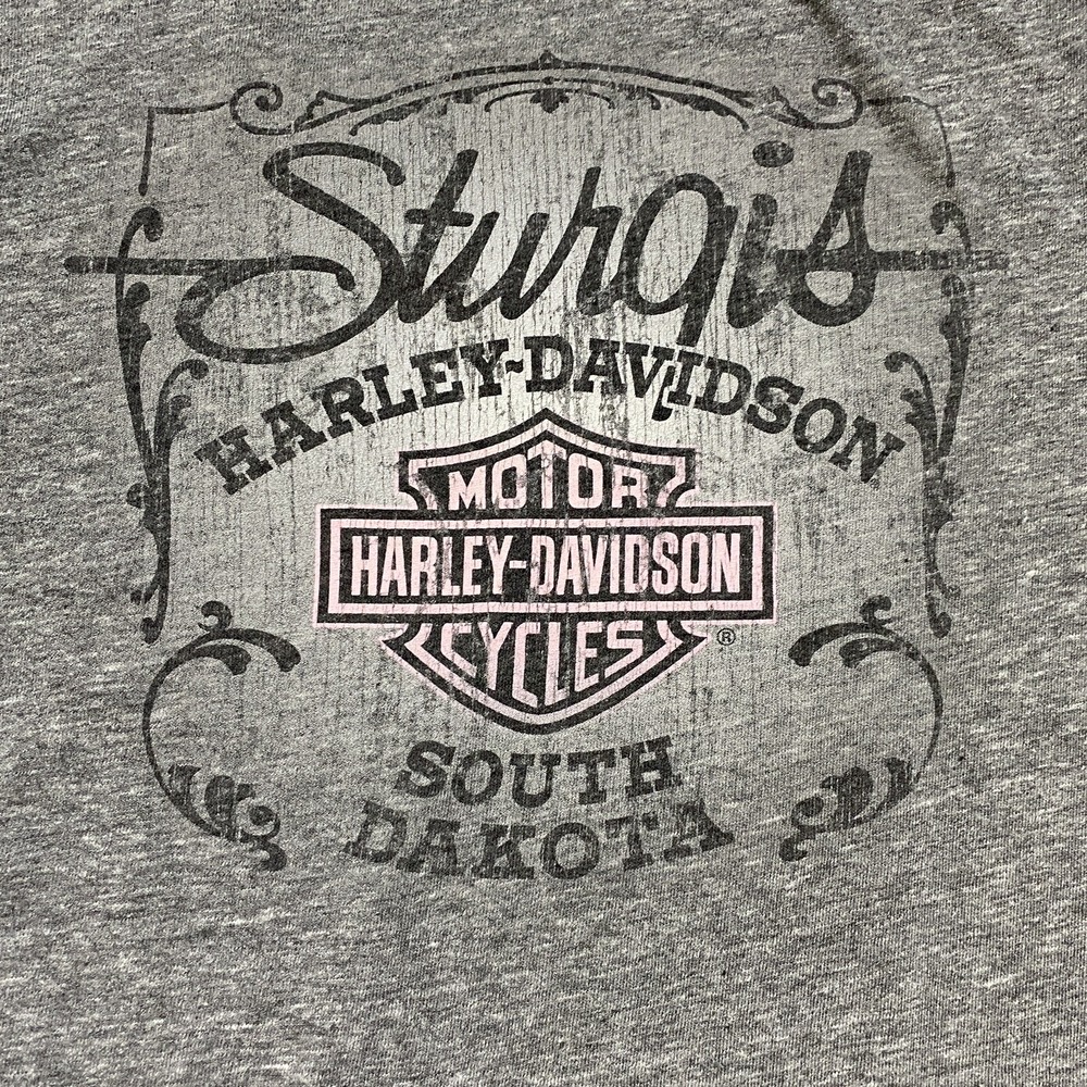 Harley Davidson STURGIS SOUTH DAKOTA Women's T Shirt Size S Gray Chest 16" L 26" - Picture 6 of 10